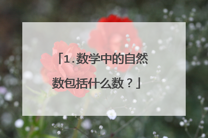 1.数学中的自然数包括什么数？