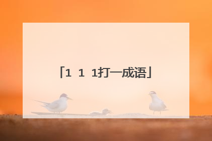 1 1 1打一成语