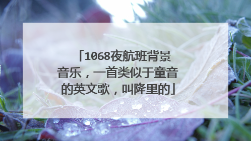 1068夜航班背景音乐，一首类似于童音的英文歌，叫隆里的