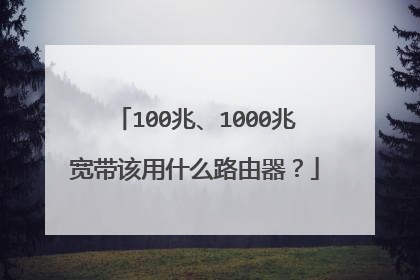 100兆、1000兆宽带该用什么路由器？