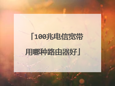 100兆电信宽带用哪种路由器好