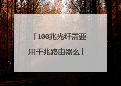 100兆光纤需要用千兆路由器么