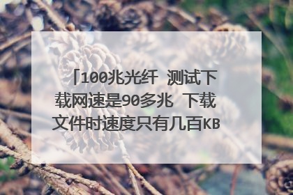 100兆光纤 测试下载网速是90多兆 下载文件时速度只有几百KB 这是什么原因