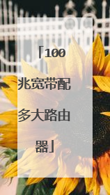 100兆宽带配多大路由器