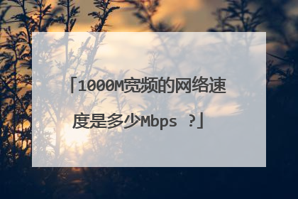 1000M宽频的网络速度是多少Mbps ?