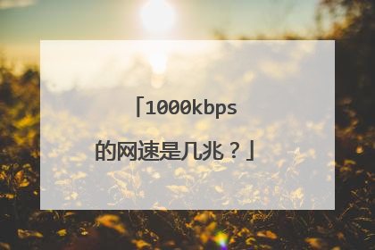 1000kbps的网速是几兆？