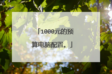 1000元的预算电脑配置。