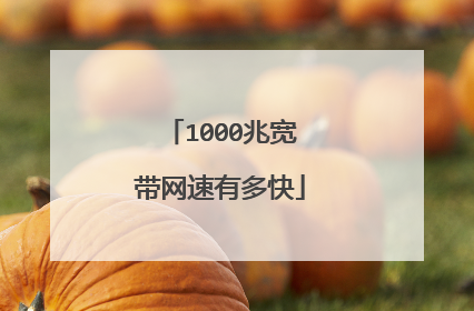 1000兆宽带网速有多快