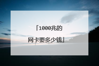 1000兆的网卡要多少钱