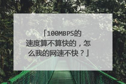 100MBPS的速度算不算快的,怎么我的网速不快?