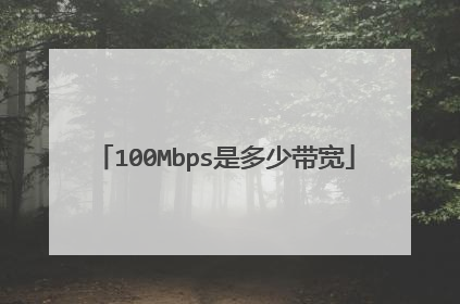 100Mbps是多少带宽