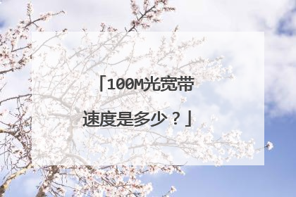 100M光宽带速度是多少？
