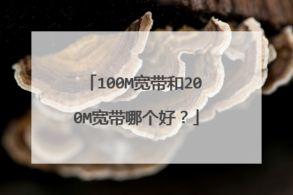 100M宽带和200M宽带哪个好？