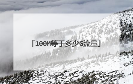 100M等于多少G流量
