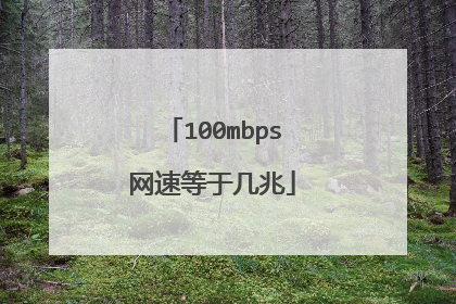 100mbps网速等于几兆