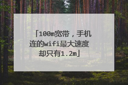 100m宽带，手机连的wifi最大速度却只有1.2m