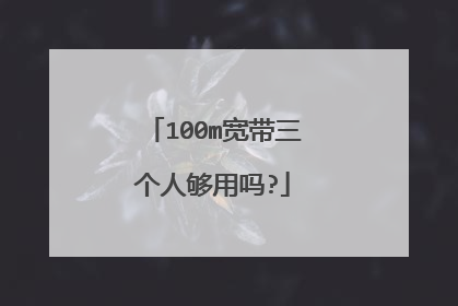 100m宽带三个人够用吗?