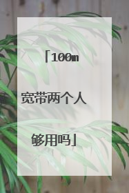 100m宽带两个人够用吗