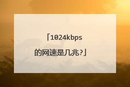 1024kbps的网速是几兆?