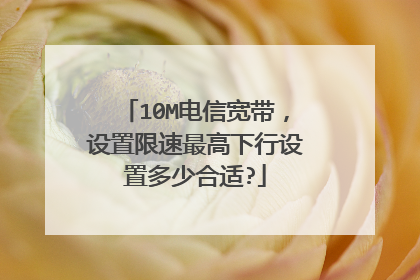 10M电信宽带,设置限速最高下行设置多少合适?