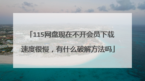 115网盘现在不开会员下载速度很慢,有什么破解方法吗