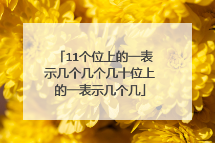 11个位上的一表示几个几个几十位上的一表示几个几