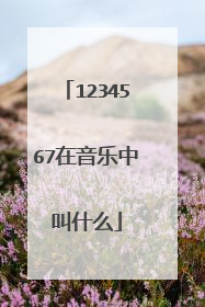 1234567在音乐中叫什么