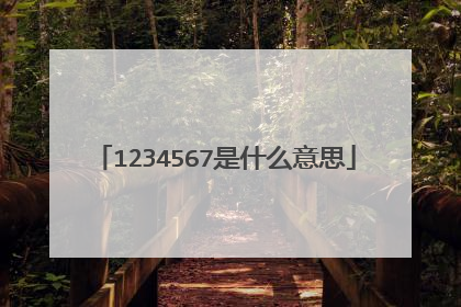 1234567是什么意思