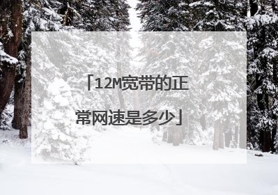 12M宽带的正常网速是多少
