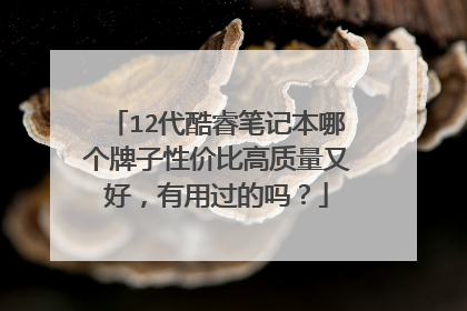 12代酷睿笔记本哪个牌子性价比高质量又好,有用过的吗?