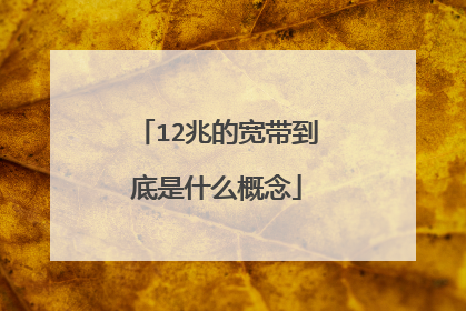 12兆的宽带到底是什么概念