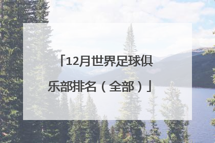 12月世界足球俱乐部排名（全部）