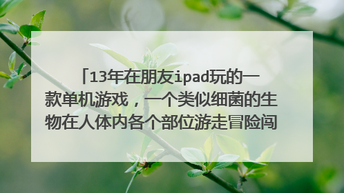 13年在朋友ipad玩的一款单机游戏，一个类似细菌的生物在人体内各个部位游走冒险闯关的游戏，有人知道吗？