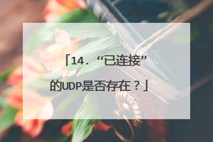 14. “已连接”的UDP是否存在?