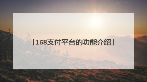 168支付平台的功能介绍