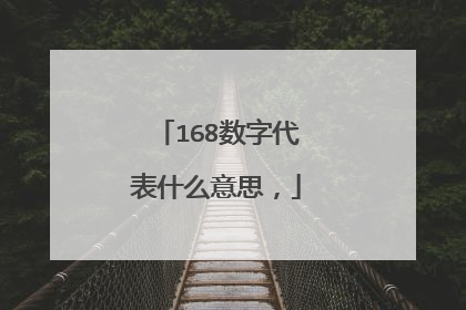 168数字代表什么意思，