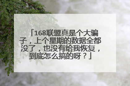 168联盟真是个大骗子，上个星期的数据全都没了，也没有给我恢复，到底怎么搞的呀？