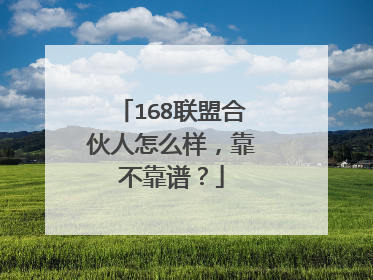 168联盟合伙人怎么样,靠不靠谱?