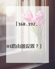 168.192.01路由器设置？