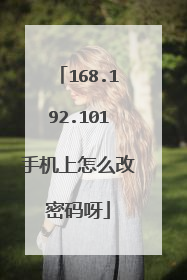 168.192.101手机上怎么改密码呀