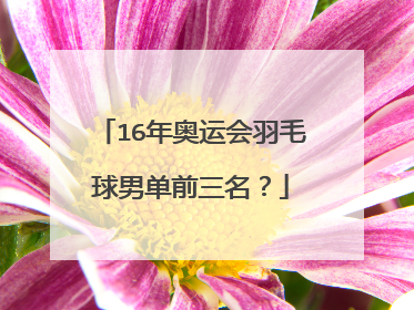 16年奥运会羽毛球男单前三名？