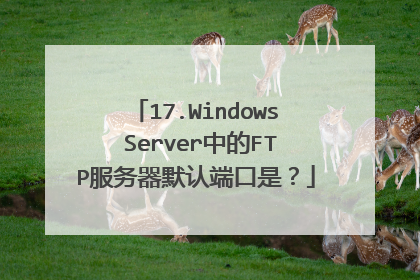 17.Windows Server中的FTP服务器默认端口是？