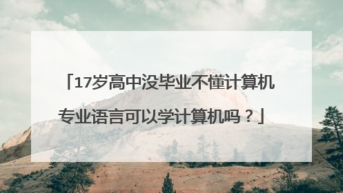 17岁高中没毕业不懂计算机专业语言可以学计算机吗？