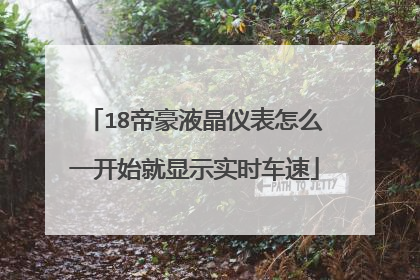 18帝豪液晶仪表怎么一开始就显示实时车速