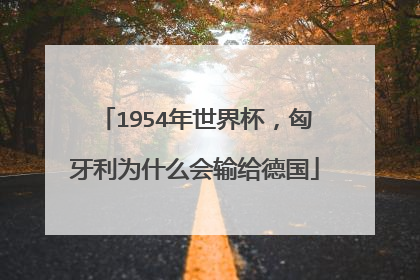1954年世界杯,匈牙利为什么会输给德国