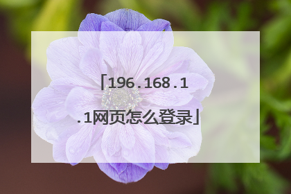 196.168.1.1网页怎么登录
