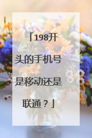 198开头的手机号是移动还是联通?