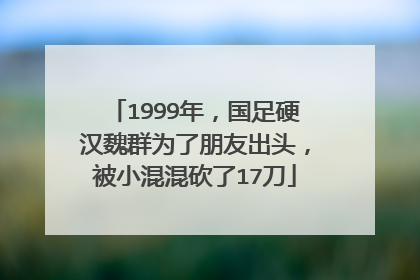 1999年，国足硬汉魏群为了朋友出头，被小混混砍了17刀