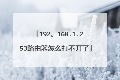 192。168.1.253路由器怎么打不开了