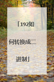 192如何转换成二进制